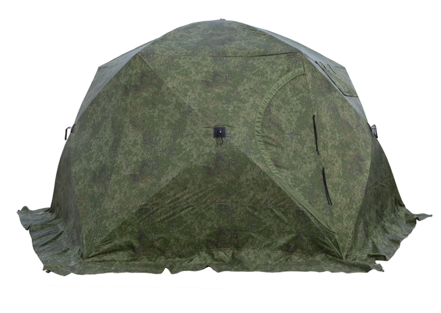 Палатка зимняя ЧУМ 3 (трехслойная, камуфляж с выводом под трубу)