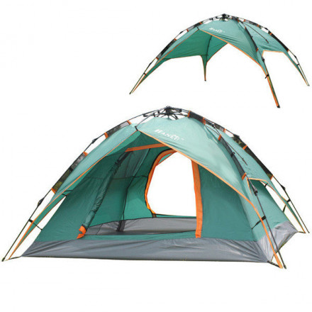 Палатка  туристическая 3-местная двухслойная  зонтичного типа,цвет зеленый, 210*180*135