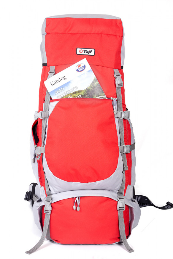 Рюкзак туристический Хальмер 2, с латами, красно-серый, 65 л, ТАЙФ