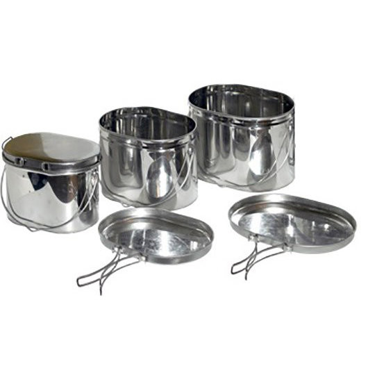 Набор низких котелков - 3 шт. (3,3; 4,5; 6,0 л.) с крышками, Матрешка, крышка с ручками