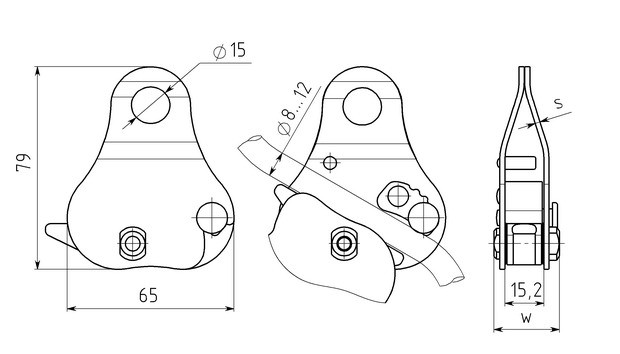 Зажим &amp;quot;Капля&amp;quot; дюраль, Вертикаль