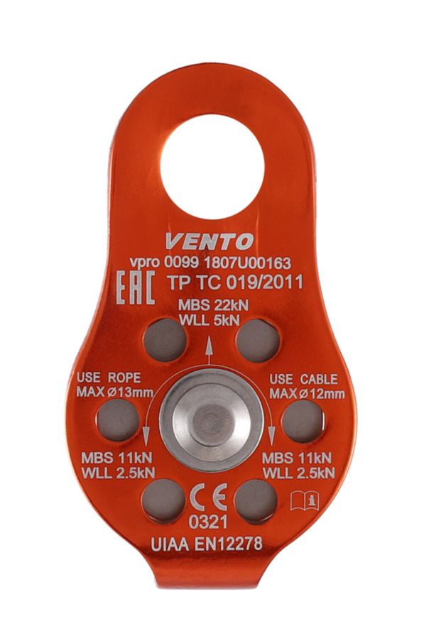 Блок-ролик Венто одинарный Спасатель Люкс дюраль с подшипником